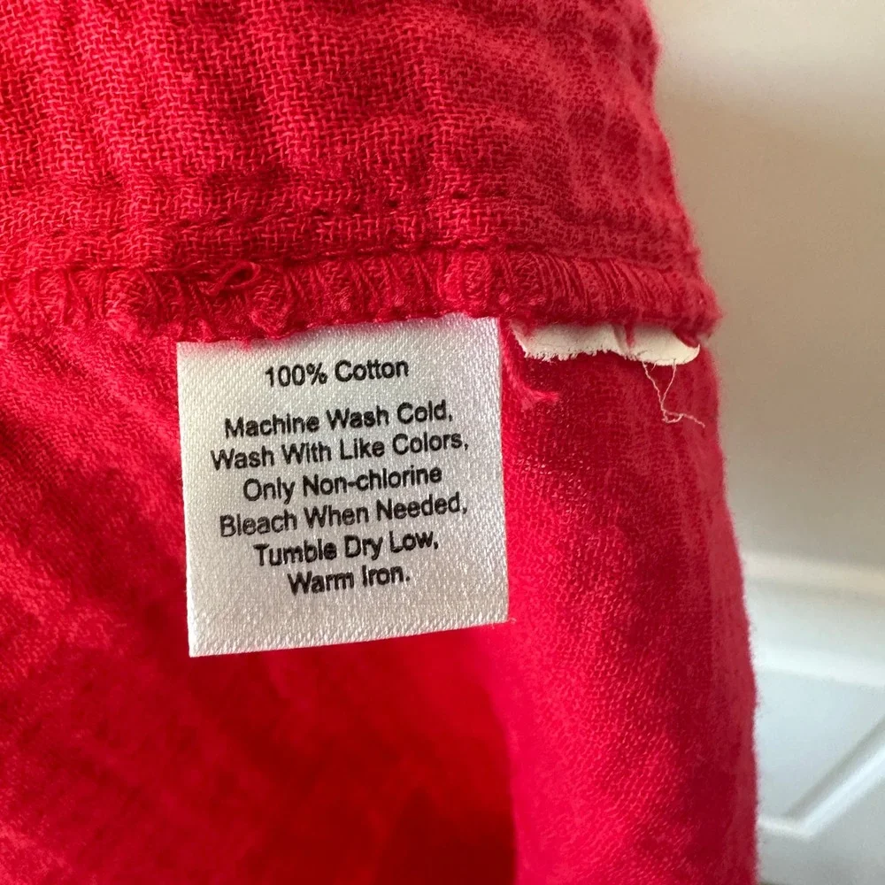 Madison‎ Grey Red Midi Dress Sleeveless Crinkle Gauze Cotton Open Back Small - Picture 3 of 4